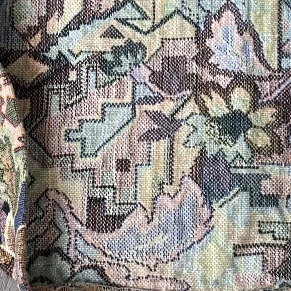 Banjo Dallas TX Crop Jacket Womens XL Tan Western Floral Aztec Brocade Long Slv - Picture 10 of 10